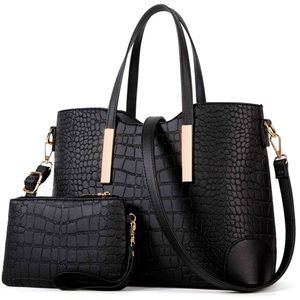 “New”  2Pc Alligator Print Purse